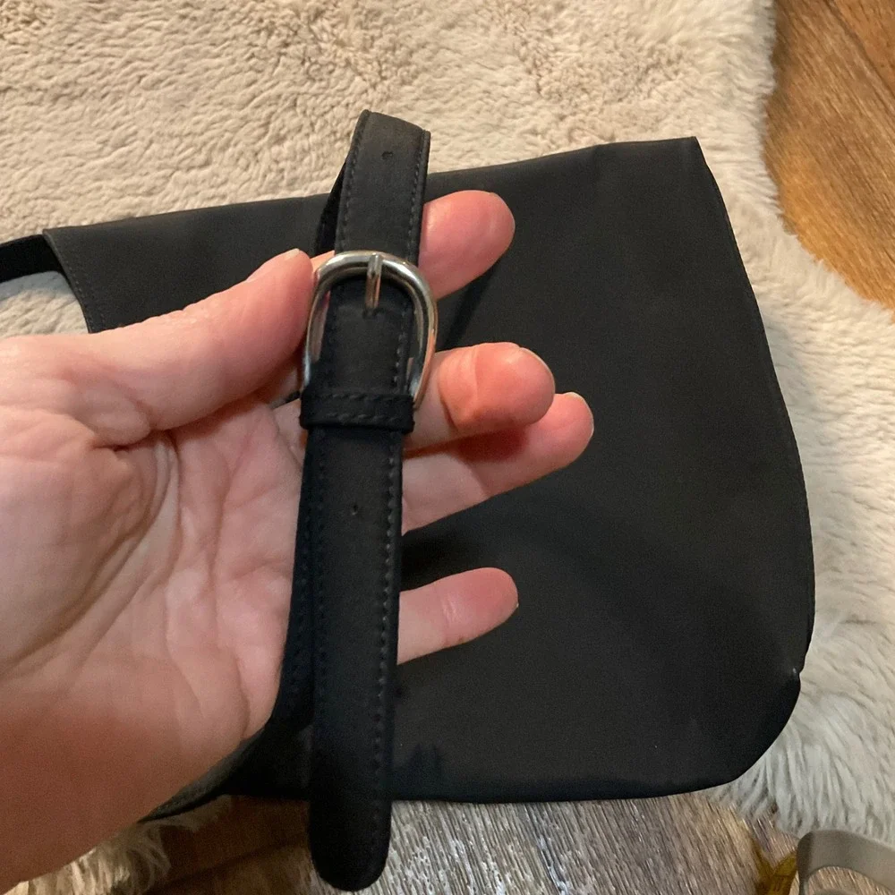 Talbots Black Polyester‎ Shoulder Crossbody Bag Pockets 10